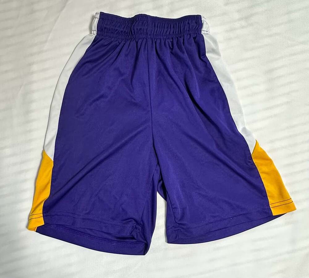 Champro Youth S Purple White and Gold Athletic Basketball Shorts
